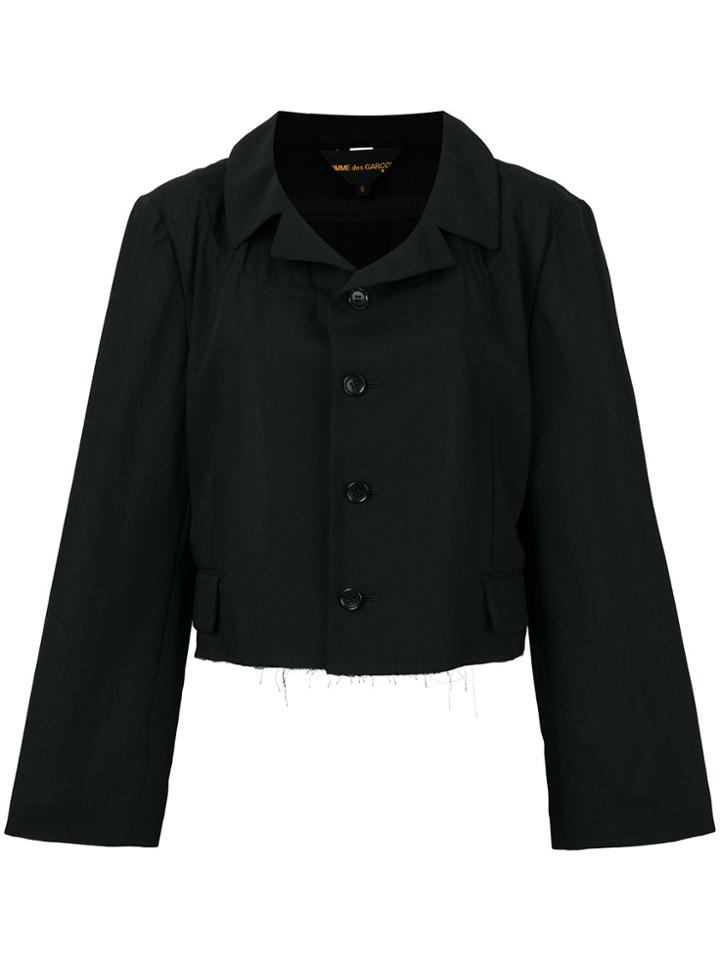 Comme Des Garçons Vintage Cropped Ruffled Jacket - Black