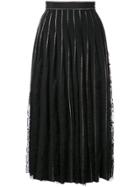 Adam Lippes Crystal Embellished Pleated Skirt - Black