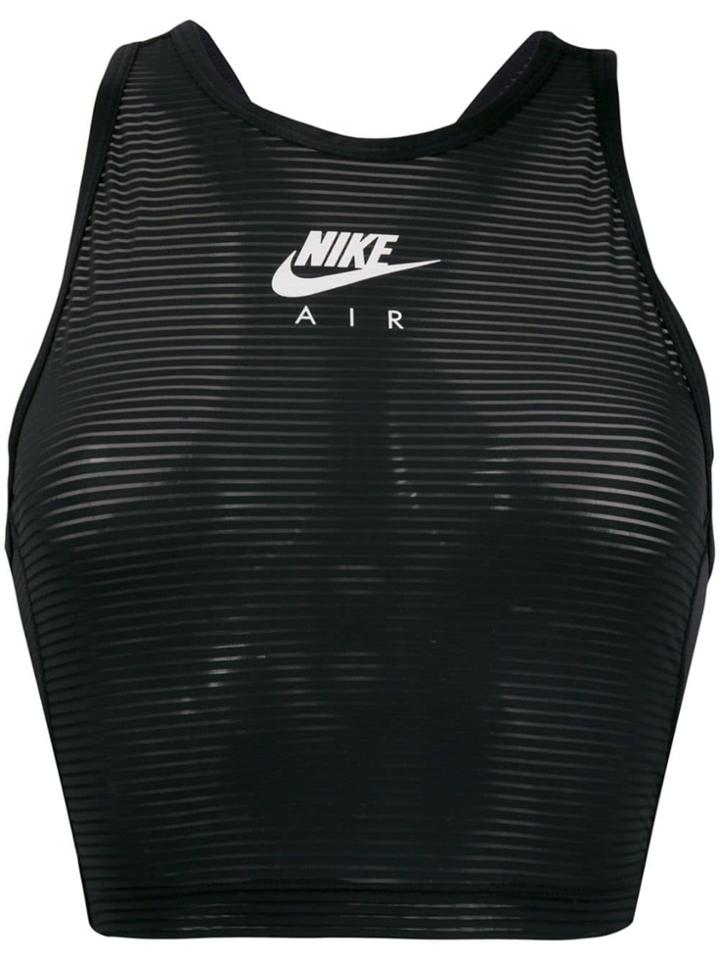 Nike Ribbed Design Compression Bra - Black