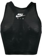 Nike Ribbed Design Compression Bra - Black