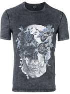 Just Cavalli Skull Print T-shirt, Men's, Size: Large, Grey, Cotton/spandex/elastane