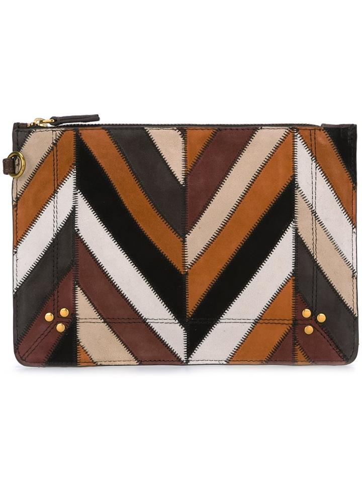 Jérôme Dreyfuss 'popoche' Chevron Clutch Bag, Women's, Nude/neutrals