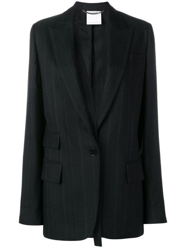 Stella Mccartney Striped Suit Blazer - Black