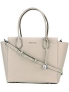 Michael Michael Kors - Logo Plaque Tote Bag - Women - Leather - One Size, Nude/neutrals, Leather