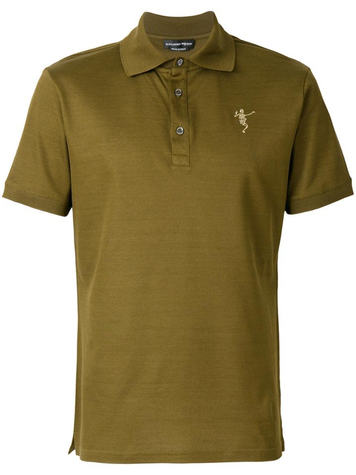 Alexander Mcqueen Dancing Skull Polo Shirt - Brown