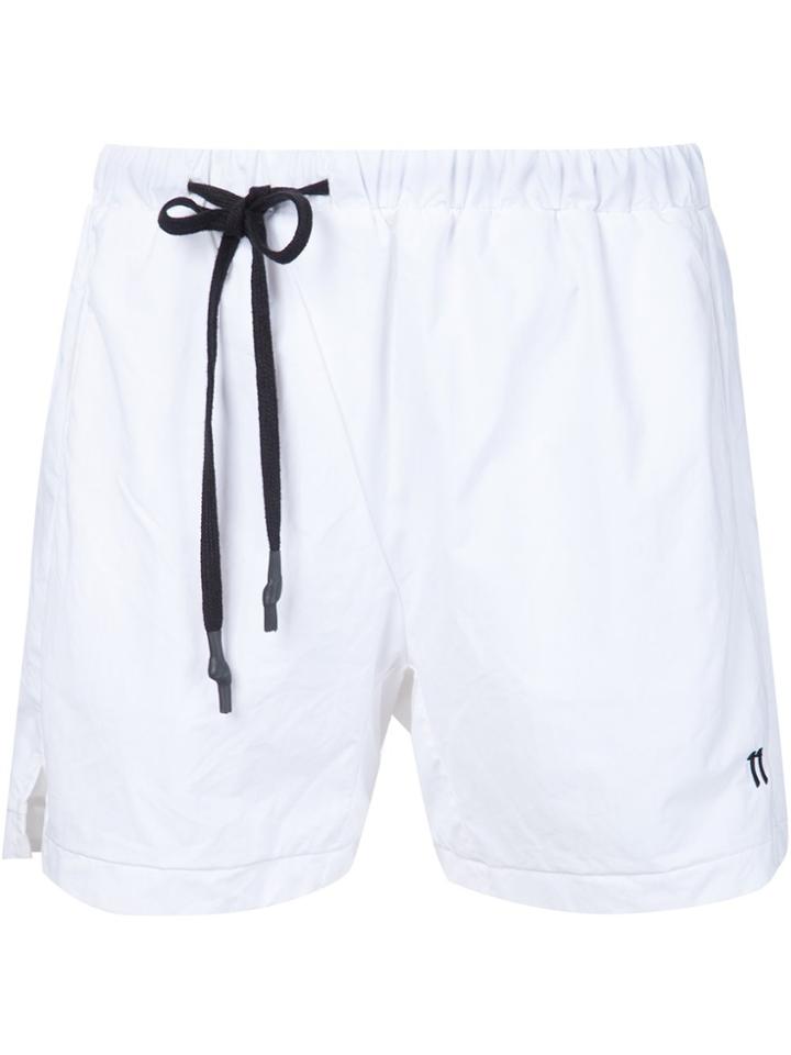 11 By Boris Bidjan Saberi Drawstring Logo Swim Shorts - White