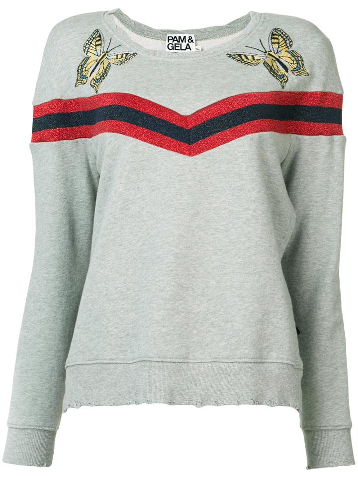Pam & Gela - Slit Sides Sweatshirt - Women - Cotton - M, Grey, Cotton