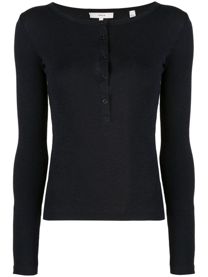 Vince Buttoned Front Top - Black