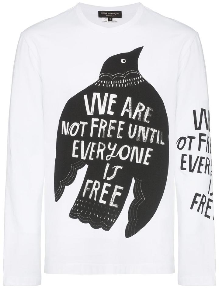 Comme Des Garçons Homme Plus We Are Not Free Printed Long-sleeve