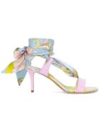 Emilio Pucci Aruba Print Tie Up Sandals - Pink