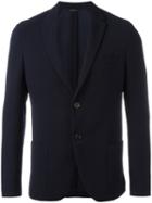 Fendi Embossed Blazer, Men's, Size: 52, Blue, Cotton/polyester/acetate/viscose