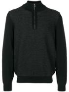 Boss Hugo Boss Front Zip Panelled Sweater - Black