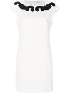 Versace Collection Embroidered Shift Dress - White