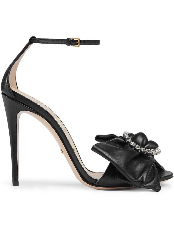 Gucci Black Ilse Bow 115 Leather Sandals