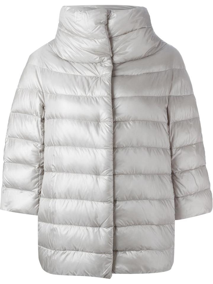 Herno Three-quarter Sleeve Padded Jacket, Women's, Size: 40, Nude/neutrals, Polyamide/feather Down