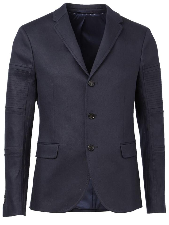 Neil Barrett Stitch Detail Blazer, Men's, Size: 52, Blue, Polyester/viscose/cotton/spandex/elastane