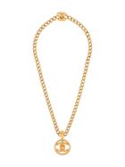 Chanel Vintage Circle Turn-lock Necklace - Gold