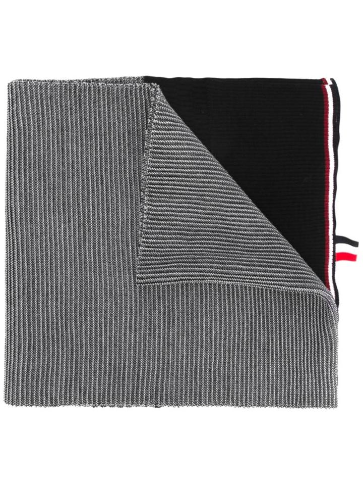 Thom Browne Ribbed Scarf, Men's, Black, Wool