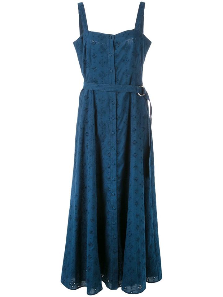 Cinq A Sept Alix Embroidered Midi Dress - Blue