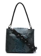 Mara Mac Python Leather Tote - Blue