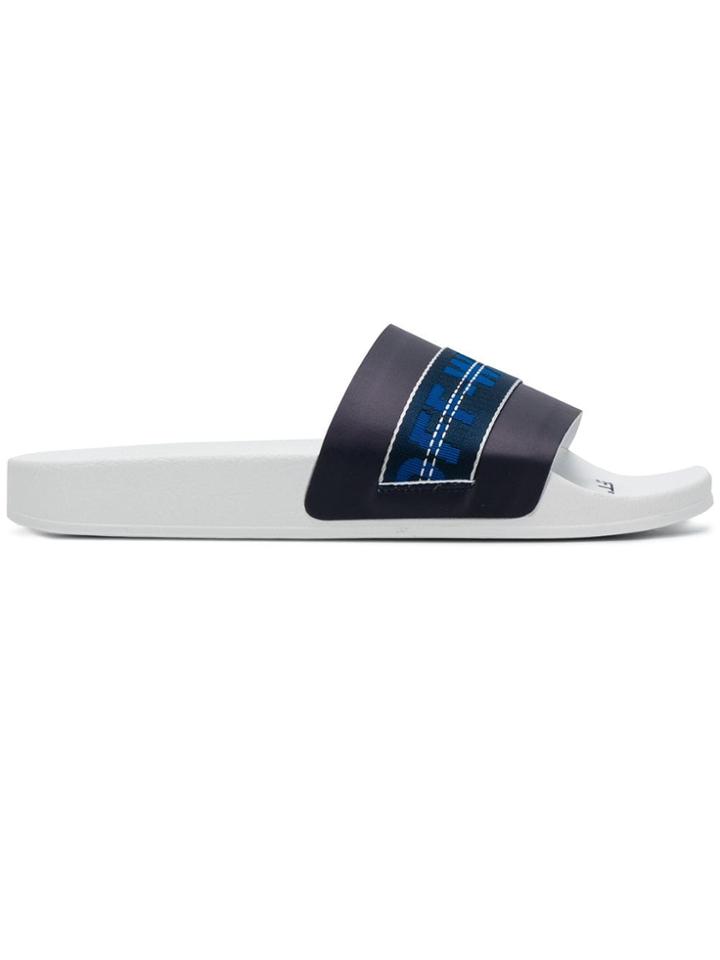 Off-white Logo Belt-strap Sliders - Blue
