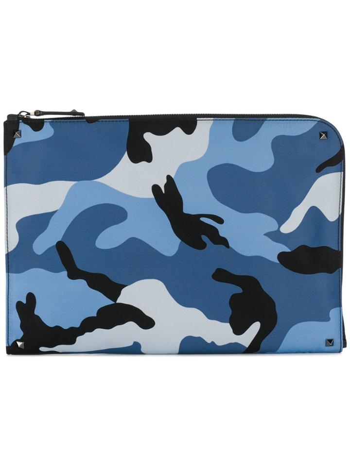Valentino Valentino Garavani Camouflage Clutch Bag - Blue