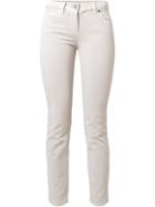 Brunello Cucinelli Cropped Trousers, Women's, Size: 46, Nude/neutrals, Cotton/spandex/elastane/viscose