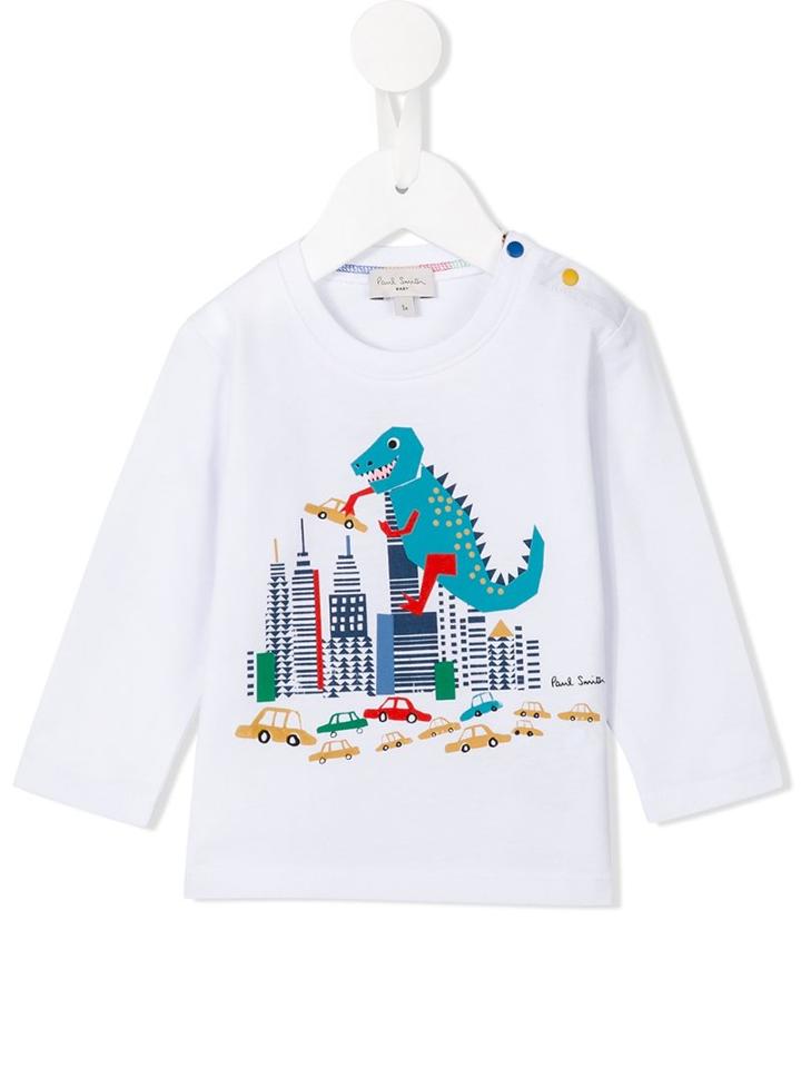 Paul Smith Junior Printed Long Sleeve T-shirt, Infant Boy's, Size: 6 Mth, White