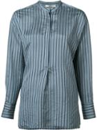 Vince Striped Blouse, Women's, Size: Medium, Blue, Silk