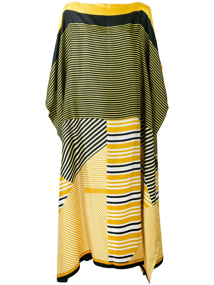 Pierre-louis Mascia - Striped Beach Dress - Women - Silk - One Size, Yellow/orange, Silk