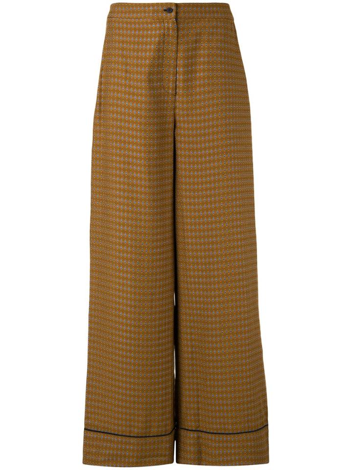 Layeur Brown Fitzgerald Wide Leg Trouser W Fly Front - Yellow