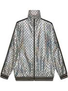 Gucci Laminated Sparkling Gg Jersey Jacket - Silver