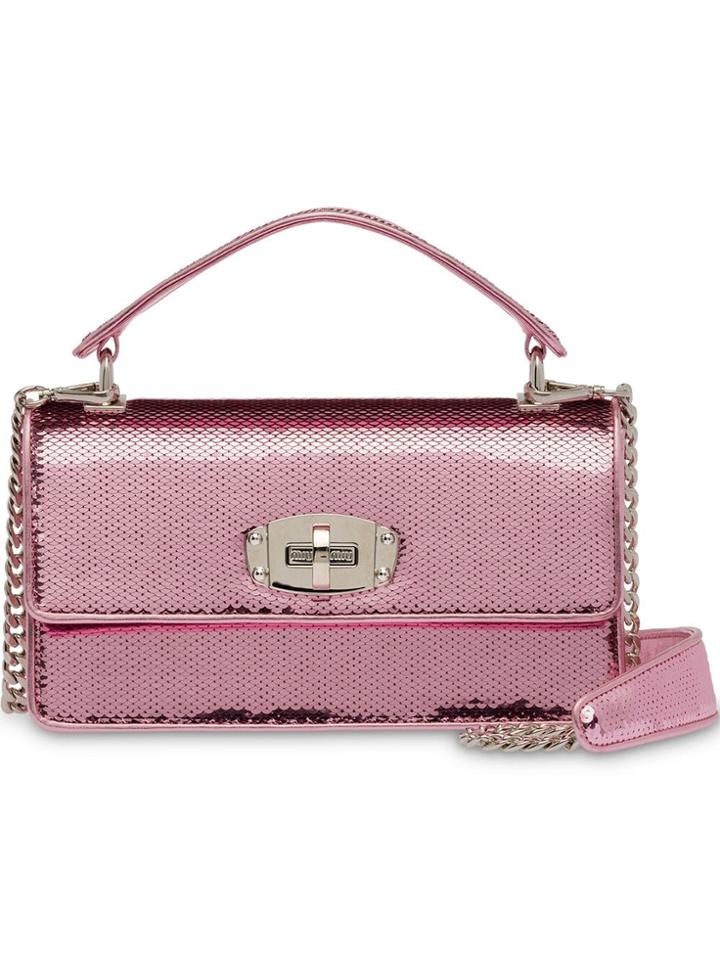 Miu Miu Miu Cleo Sequin Shoulder Bag - Pink