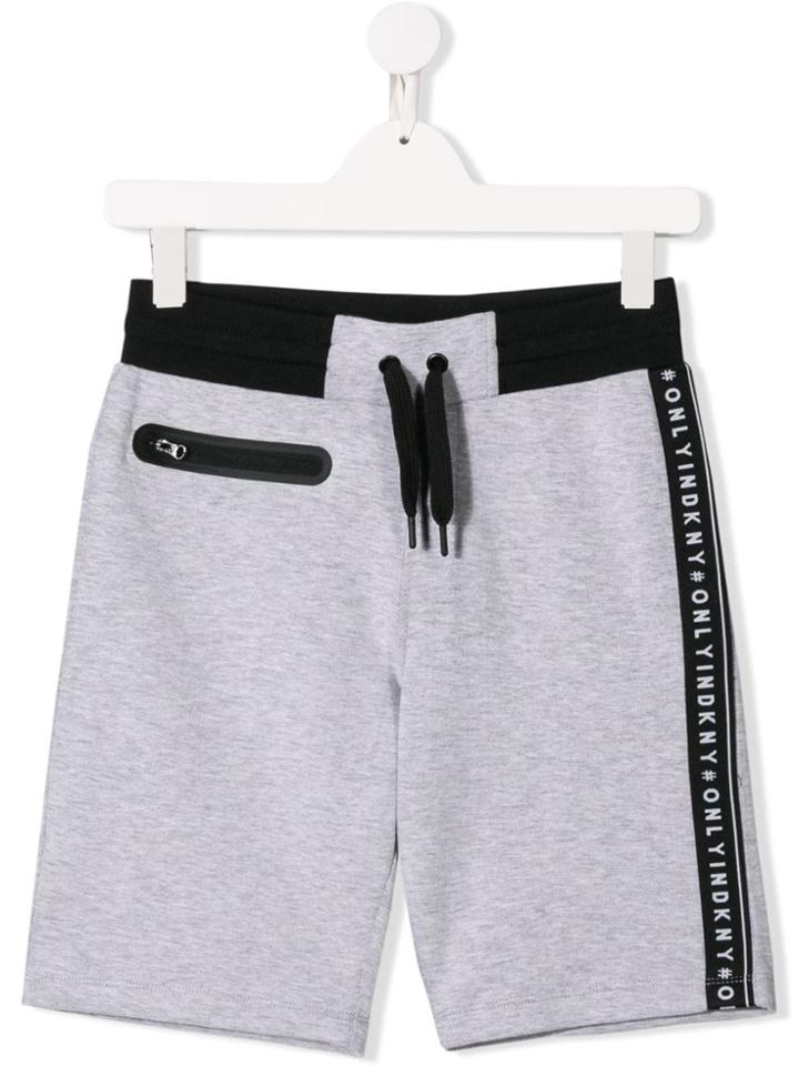 Dkny Kids Contrast Details Track Shorts - Grey