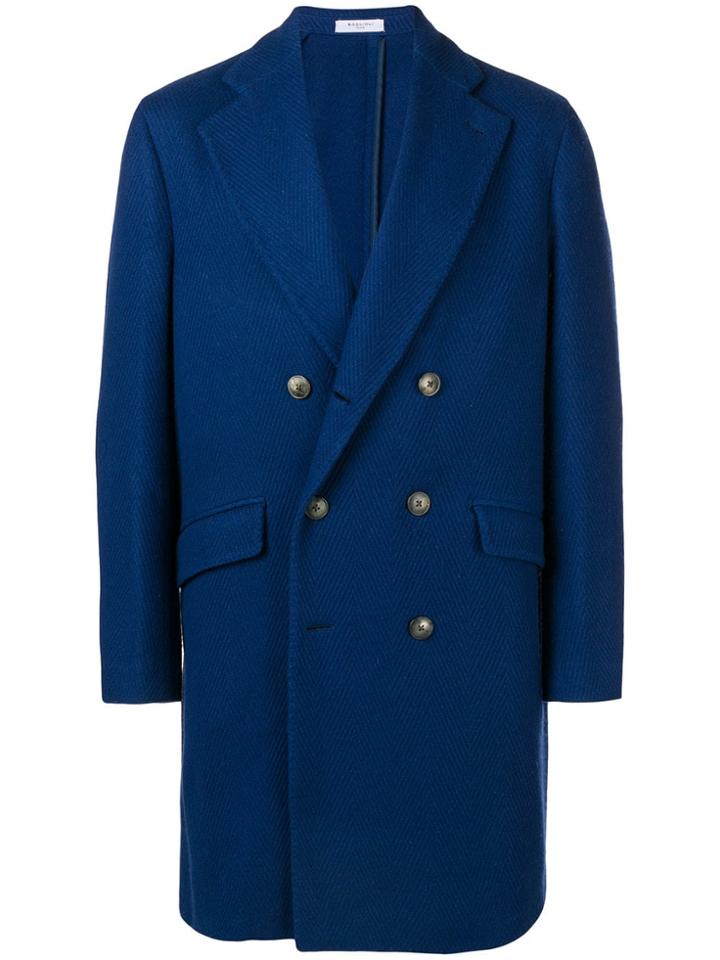 Boglioli Double-breasted Military Coat - Blue