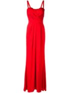 Alexander Mcqueen Drape Wrap Evening Dress, Women's, Size: 40, Red, Viscose/silk