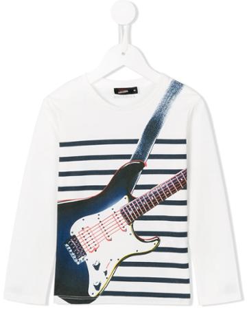 Junior Gaultier Striped Guitar Print T-shirt, Boy's, Size: 8 Yrs, Nude/neutrals