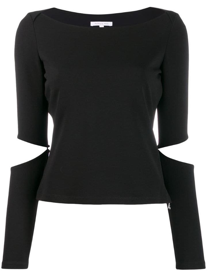 Patrizia Pepe Cut Out Elbows T-shirt - Black