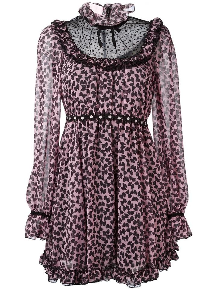 Giamba Ruffle Front Animal Print Dress