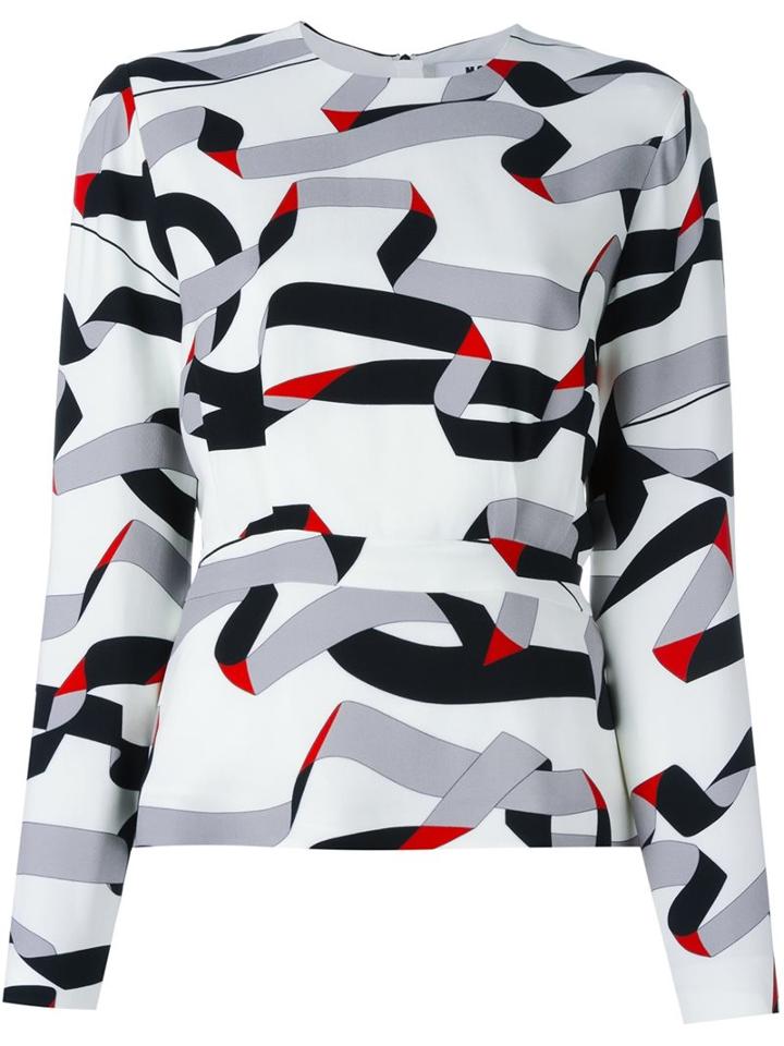Msgm Printed Ribbon Design Blouse