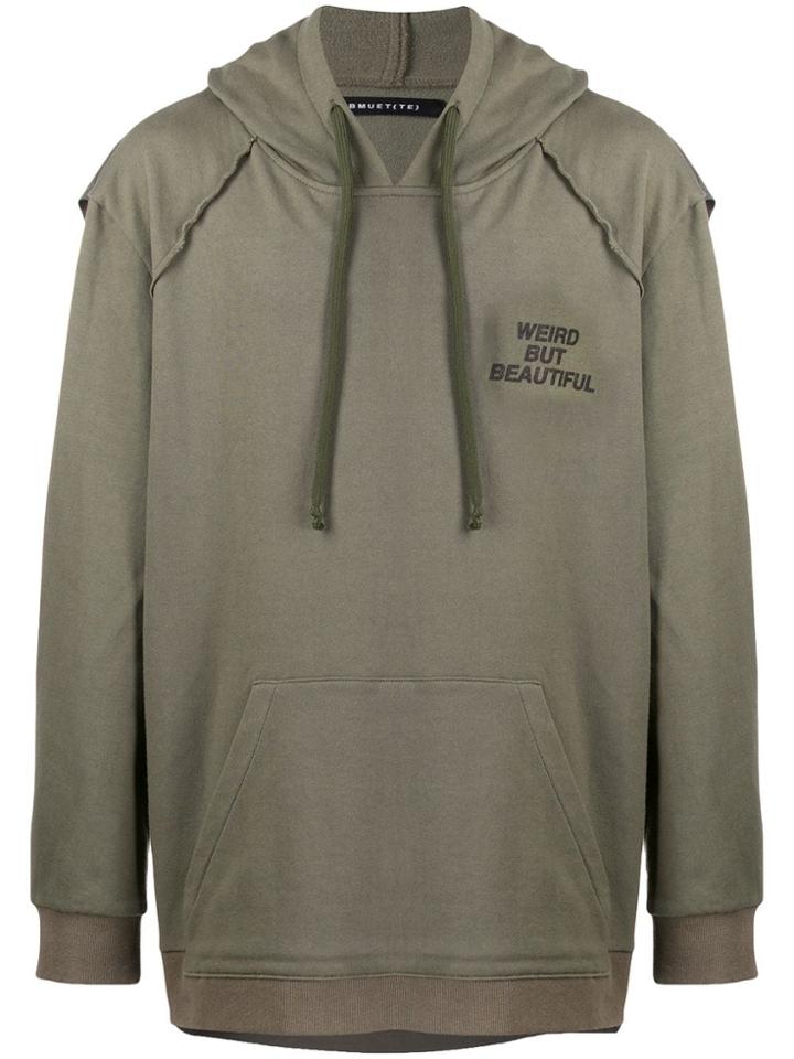 Bmuet(te) Slogan Drawstring Hoodie - Green