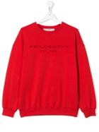 Philosophy Di Lorenzo Serafini Kids Teen Logo Print Sweatshirt - Red