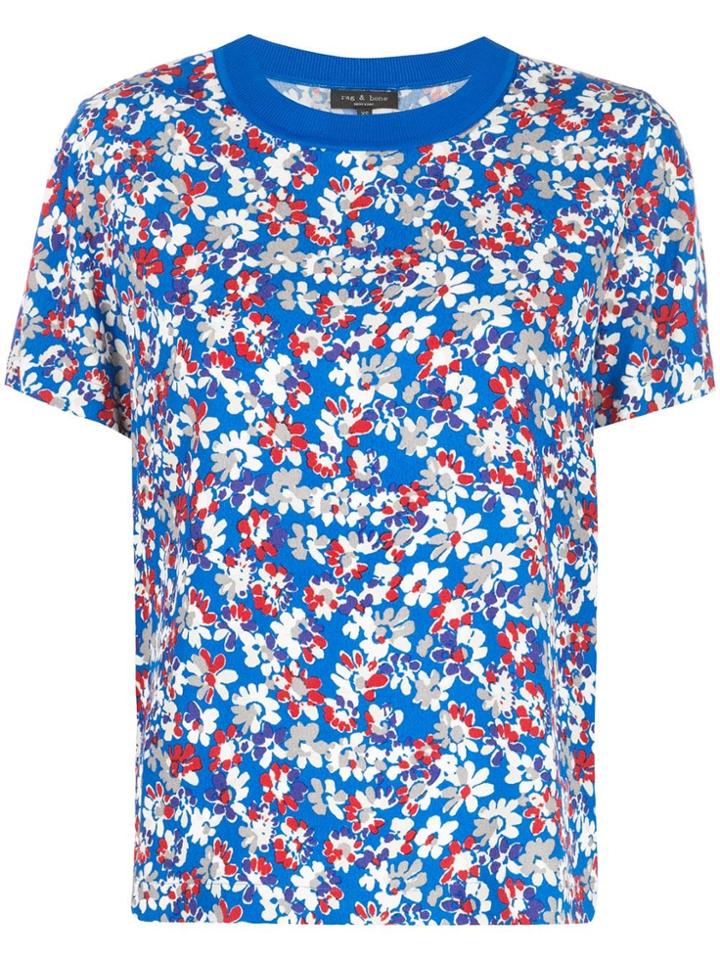 Rag & Bone Floral Pattern T-shirt - Blue