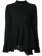 Aleksandr Manamïs - Pleated Blouse - Women - Linen/flax - 1, Black, Linen/flax