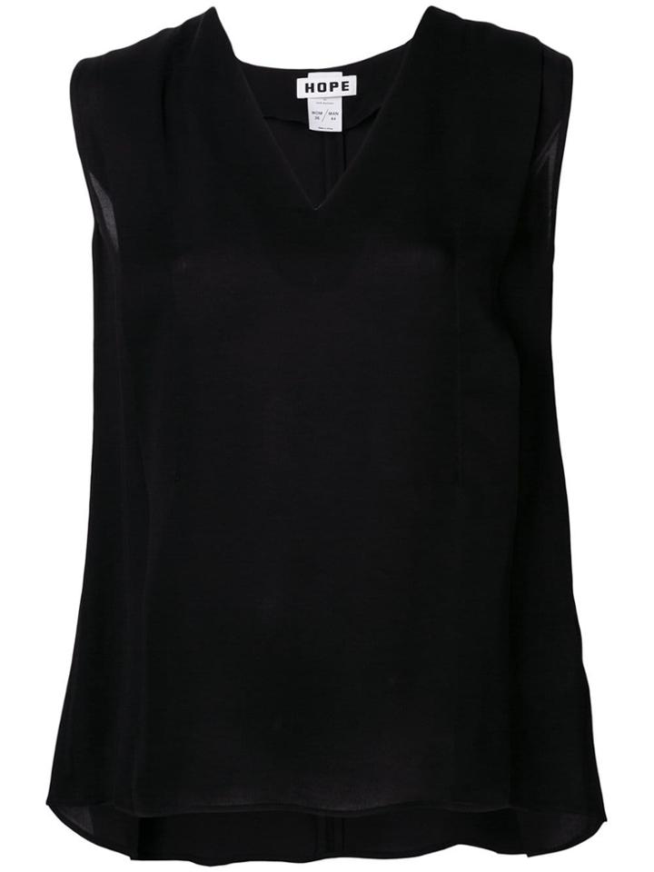 Hope V Neck Blouse - Black