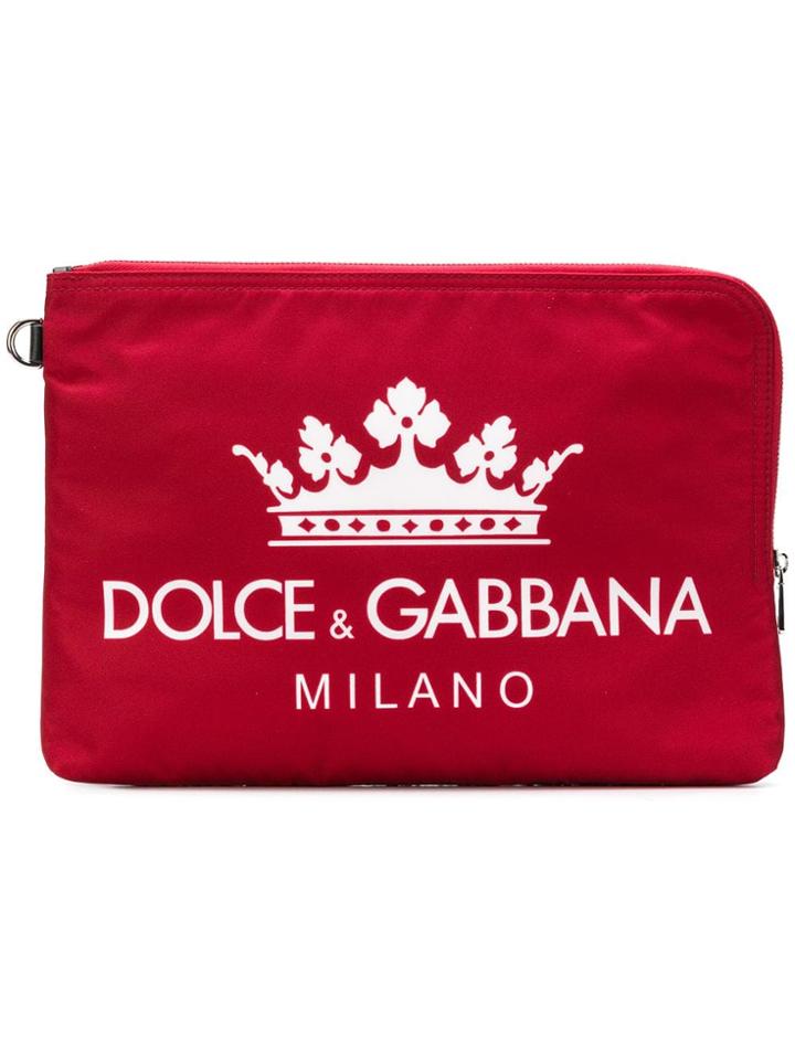 Dolce & Gabbana Logo Clutch Bag - Red