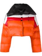Diesel Oversized Cropped Jacket, Women's, Size: Small, Yellow/orange, Polyester/feather Down
