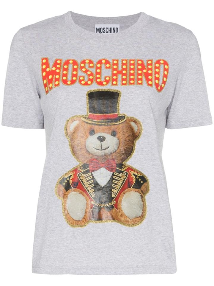 Moschino Graphic Print Cotton T-shirt - Grey