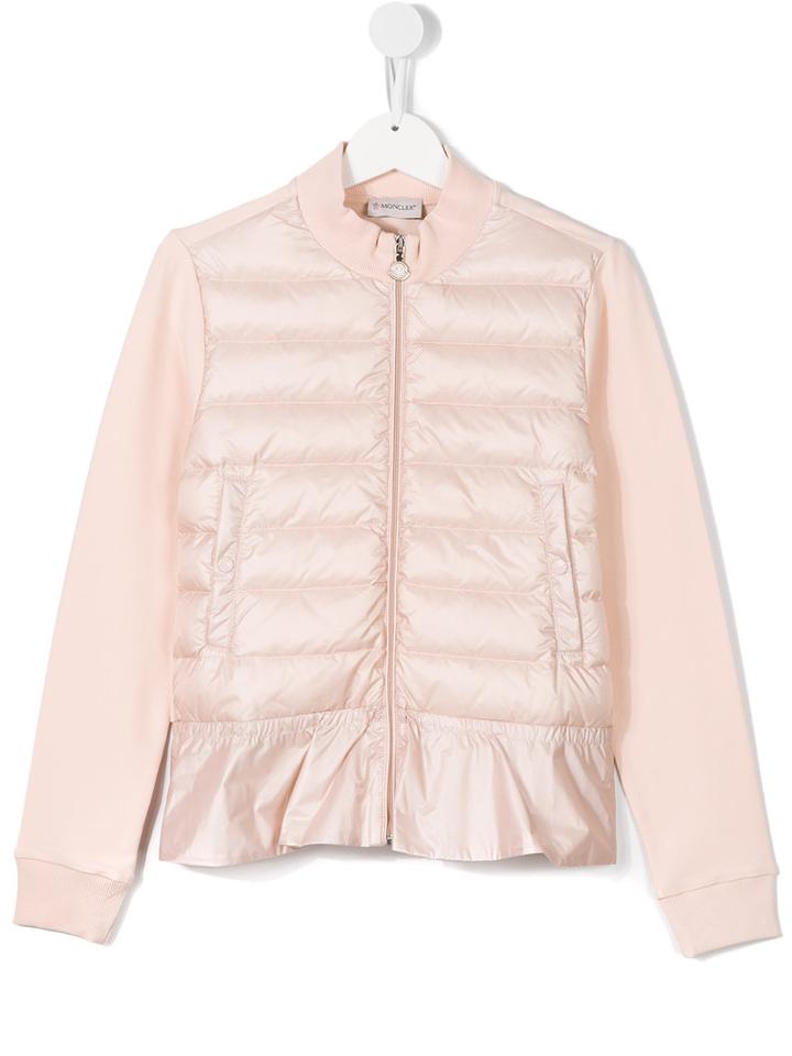 Front Zip Bomber Jacket - Kids - Feather Down/polyamide - 14 Yrs, Pink/purple, Moncler Kids