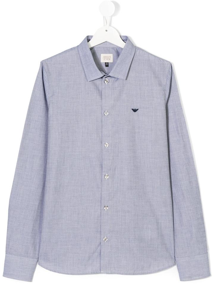 Armani Junior - Logo Shirt - Kids - Cotton - 14 Yrs, Grey